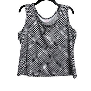 Women’s XL 212 Collection Tank Top Blouse Black/white Houndstooth